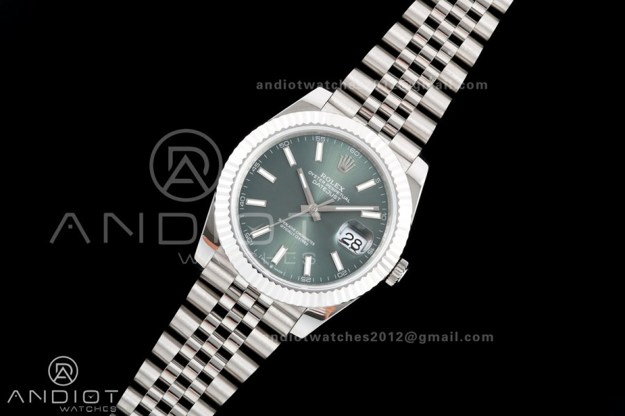 DateJust 41 126334 QF 1:1 Best Edition Green Stick Dial on Jubilee Bracelet JH3235 (Free Sprung)
