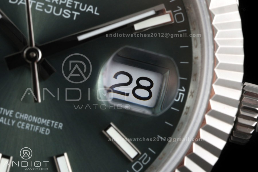 DateJust 41 126334 QF 1:1 Best Edition Green Stick Dial on Jubilee Bracelet JH3235 (Free Sprung)