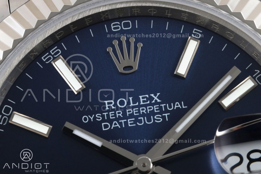 DateJust 41 126334 QF 1:1 Best Edition Blue Stick Dial on Oyster Bracelet JH3235 (Free Sprung)