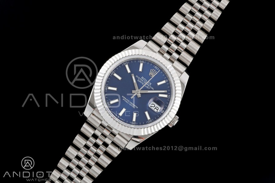 DateJust 41 126334 QF 1:1 Best Edition Blue Stick Dial on Jubilee Bracelet JH3235 (Free Sprung)
