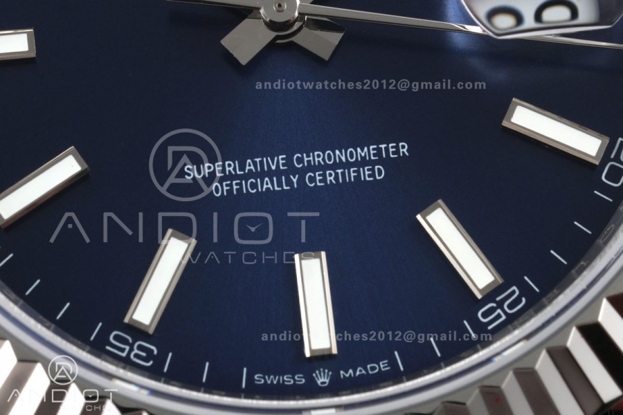 DateJust 41 126334 QF 1:1 Best Edition Blue Stick Dial on Jubilee Bracelet JH3235 (Free Sprung)