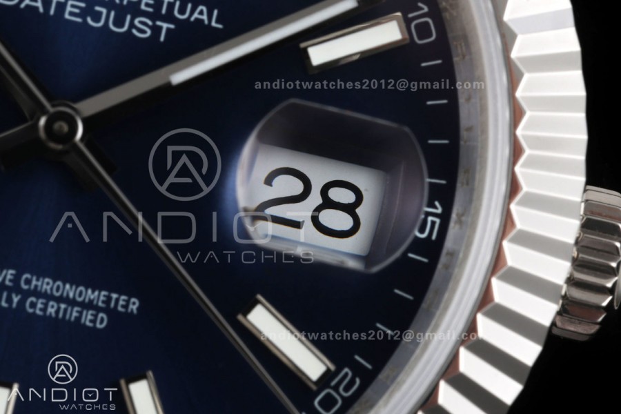 DateJust 41 126334 QF 1:1 Best Edition Blue Stick Dial on Jubilee Bracelet JH3235 (Free Sprung)