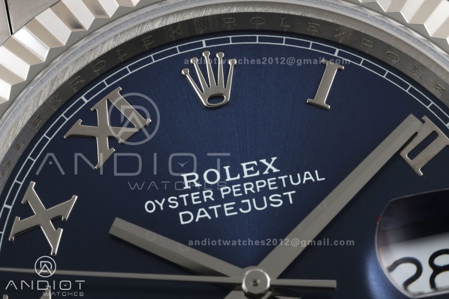 DateJust 41 126334 QF 1:1 Best Edition Blue Roman Dial on Oyster Bracelet JH3235 (Free Sprung)