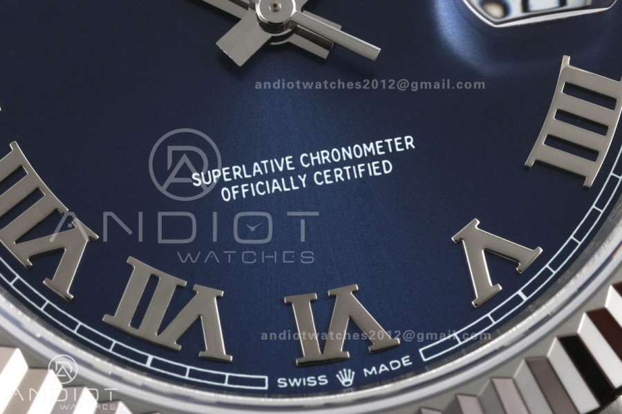 DateJust 41 126334 QF 1:1 Best Edition Blue Roman Dial on Oyster Bracelet JH3235 (Free Sprung)