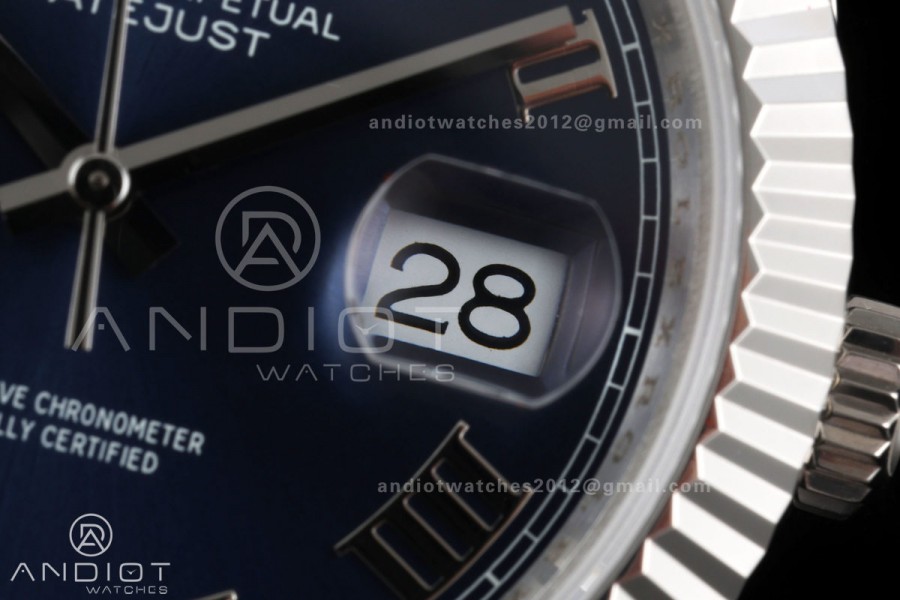 DateJust 41 126334 QF 1:1 Best Edition Blue Roman Dial on Oyster Bracelet JH3235 (Free Sprung)