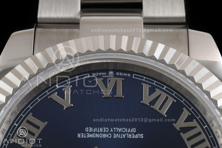 DateJust 41 126334 QF 1:1 Best Edition Blue Roman Dial on Oyster Bracelet JH3235 (Free Sprung)