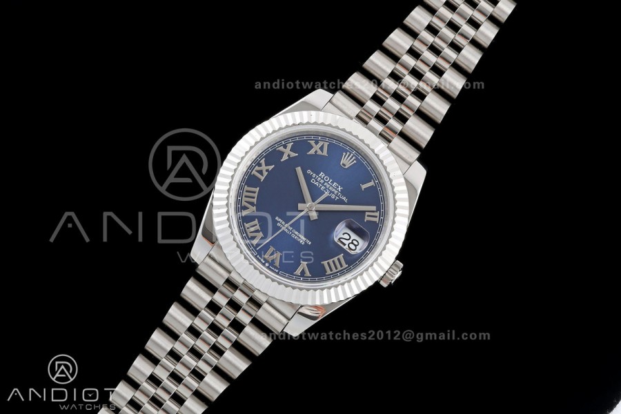 DateJust 41 126334 QF 1:1 Best Edition Blue Roman Dial on Jubilee Bracelet JH3235 (Free Sprung)