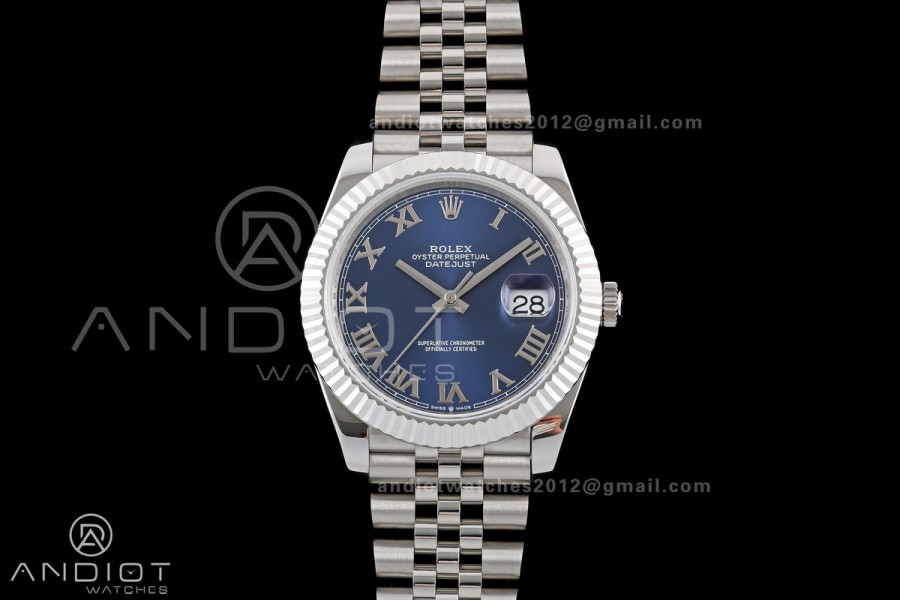 DateJust 41 126334 QF 1:1 Best Edition Blue Roman Dial on Jubilee Bracelet JH3235 (Free Sprung)