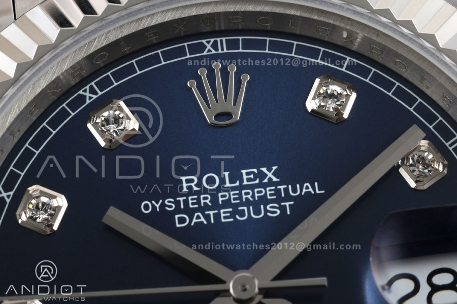 DateJust 41 126334 QF 1:1 Best Edition Blue Diamonds Dial on Oyster Bracelet JH3235 (Free Sprung)