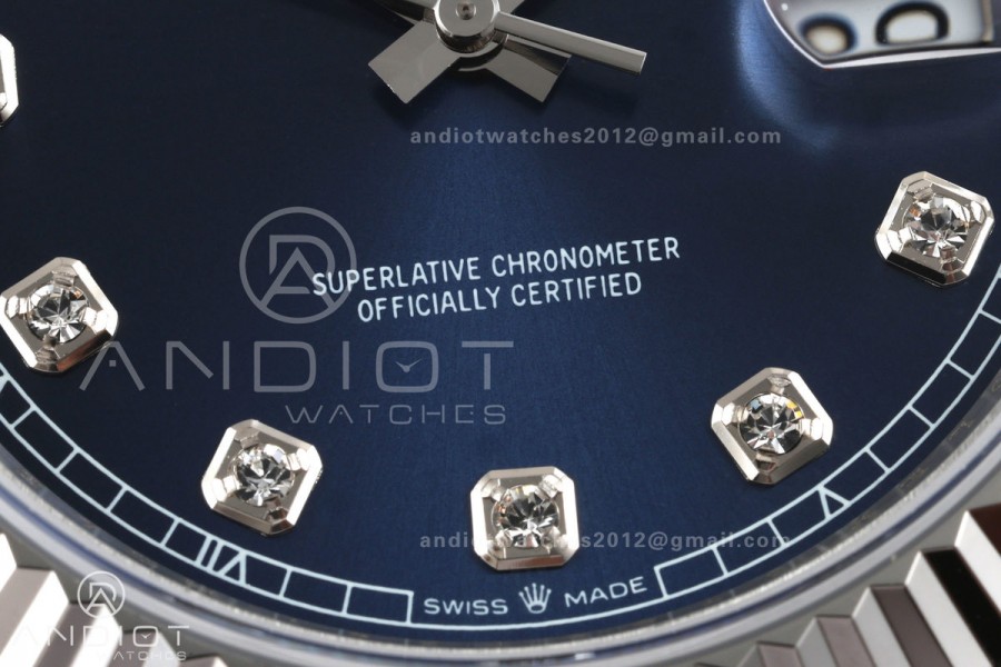 DateJust 41 126334 QF 1:1 Best Edition Blue Diamonds Dial on Jubilee Bracelet JH3235 (Free Sprung)