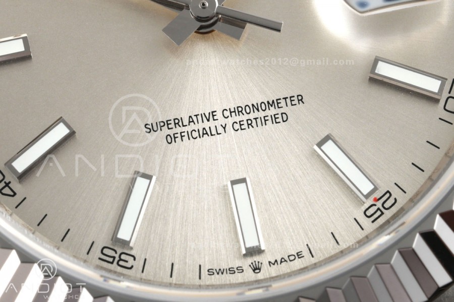 DateJust 41 126334 QF 1:1 Best Edition Silver Stick Dial on Jubilee Bracelet JH3235 (Free Sprung)