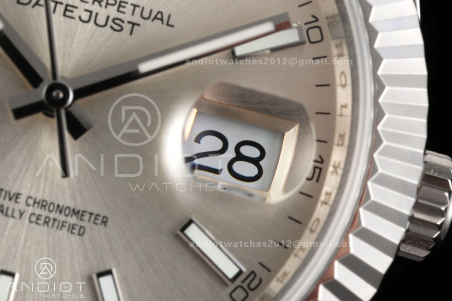 DateJust 41 126334 QF 1:1 Best Edition Silver Stick Dial on Jubilee Bracelet JH3235 (Free Sprung)