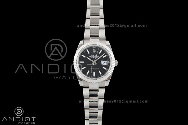 DateJust 41 126334 QF 1:1 Best Edition Black Stick...