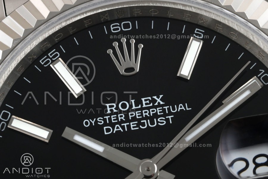 DateJust 41 126334 QF 1:1 Best Edition Black Stick Dial on Oyster Bracelet JH3235 (Free Sprung)