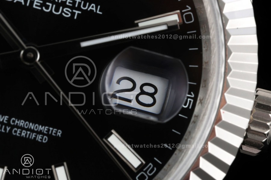 DateJust 41 126334 QF 1:1 Best Edition Black Stick Dial on Oyster Bracelet JH3235 (Free Sprung)