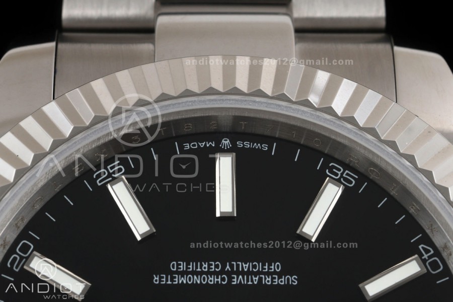 DateJust 41 126334 QF 1:1 Best Edition Black Stick Dial on Oyster Bracelet JH3235 (Free Sprung)