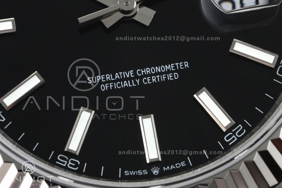 DateJust 41 126334 QF 1:1 Best Edition Black Stick Dial on Jubilee Bracelet JH3235 (Free Sprung)