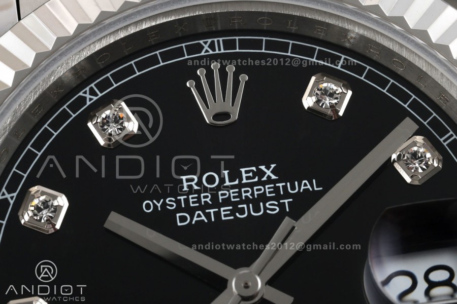 DateJust 41 126334 QF 1:1 Best Edition Black Diamonds Dial on Jubilee Bracelet JH3235 (Free Sprung)