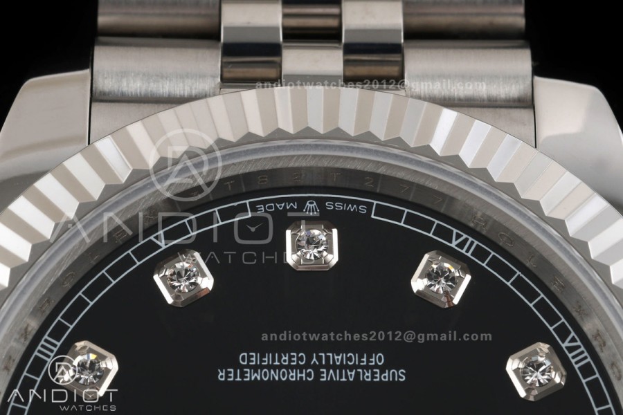 DateJust 41 126334 QF 1:1 Best Edition Black Diamonds Dial on Jubilee Bracelet JH3235 (Free Sprung)