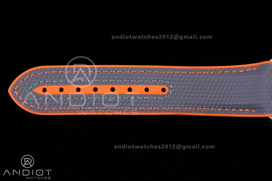 Planet Ocean 600M Chrono SS N1F 1:1 Best Edition Gary Dial 1/4 Orange Bezel on Rubber Strap A9900