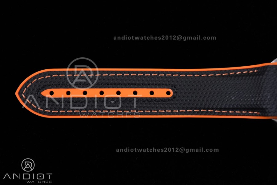 Planet Ocean 600M Chrono SS N1F 1:1 Best Edition Black Dial 1/4 Orange Bezel on Rubber Strap A9900