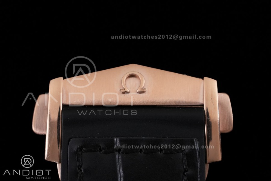 Planet Ocean 600M Chrono RG N1F 1:1 Best Edition Black Dial on Black Rubber Strap A9900