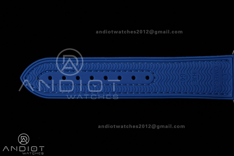 Seamaster 600m Chrono SS/RG N1F 1:1 Best Edition Blue Dial on Blue Rubber Strap A9900