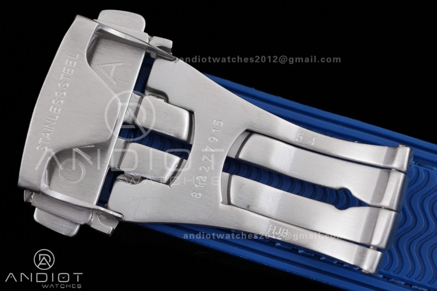 Seamaster 600m Chrono SS/RG N1F 1:1 Best Edition Blue Dial on Blue Rubber Strap A9900