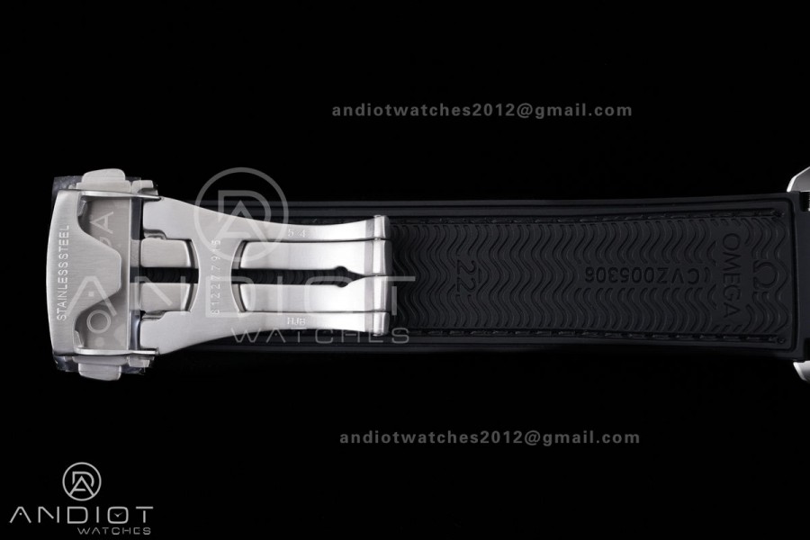 Planet Ocean 600M Chrono SS N1F 1:1 Best Edition Black Dial on Black Rubber Strap A9900