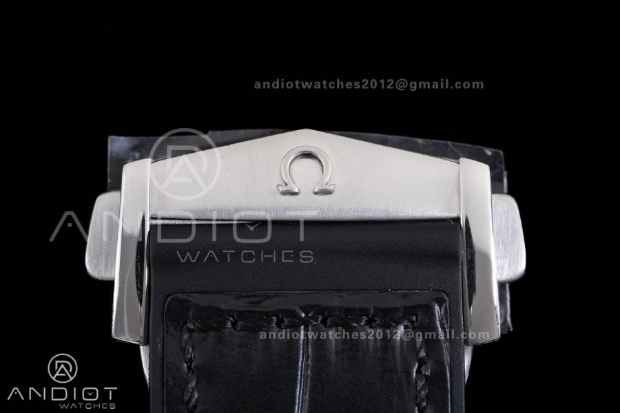 Planet Ocean 600M Chrono SS N1F 1:1 Best Edition Black Dial on Black Rubber Strap A9900