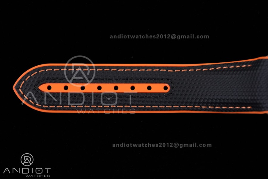 Planet Ocean 600M Chrono PVD N1F 1:1 Best Edition Black Dial 1/4 Orange Bezel on Rubber Strap A9900