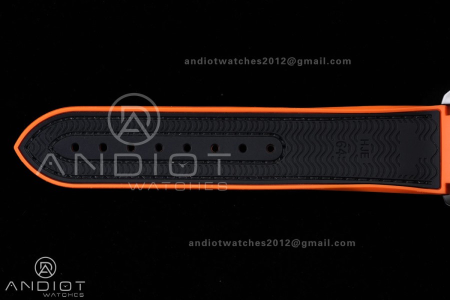 Planet Ocean 600M Chrono PVD N1F 1:1 Best Edition Black Dial 1/4 Orange Bezel on Rubber Strap A9900