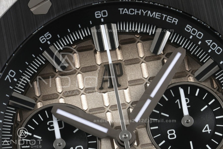 Royal Oak Offshore 43mm 26420so SS DDF 1:1 Best Edition Smoked Dial on Gray Rubber Strap DD4401 Super Clone