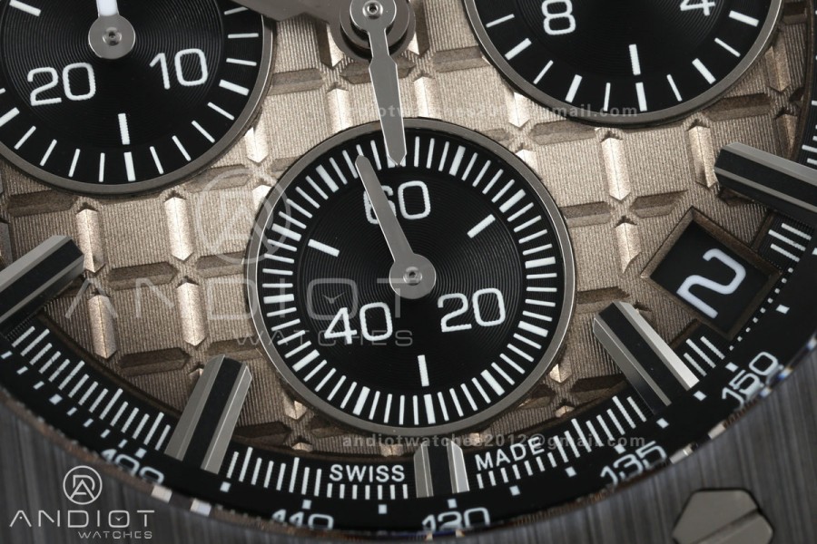 Royal Oak Offshore 43mm 26420so SS DDF 1:1 Best Edition Smoked Dial on Gray Rubber Strap DD4401 Super Clone