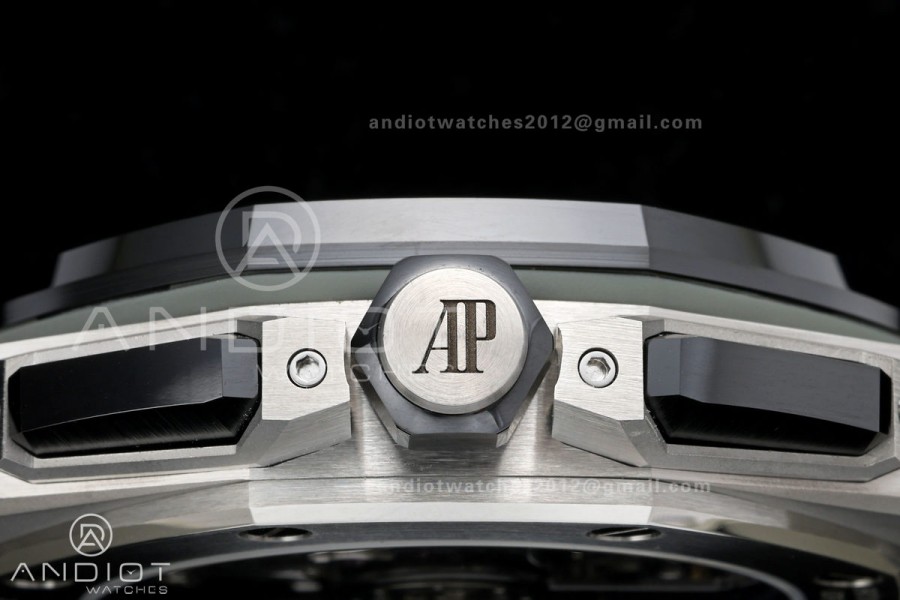 Royal Oak Offshore 43mm 26420so SS DDF 1:1 Best Edition Smoked Dial on Gray Rubber Strap DD4401 Super Clone