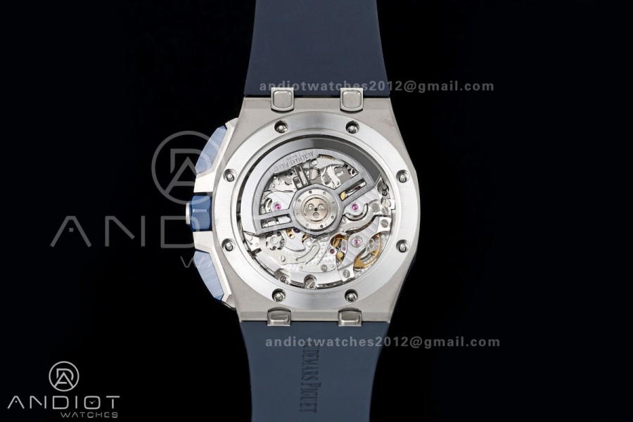 Royal Oak Offshore 43mm 26420so SS DDF 1:1 Best Edition Blue Dial on Blue Rubber Strap DD4401 Super Clone