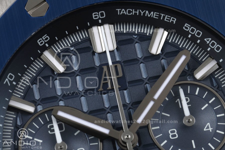 Royal Oak Offshore 43mm 26420so SS DDF 1:1 Best Edition Blue Dial on Blue Rubber Strap DD4401 Super Clone