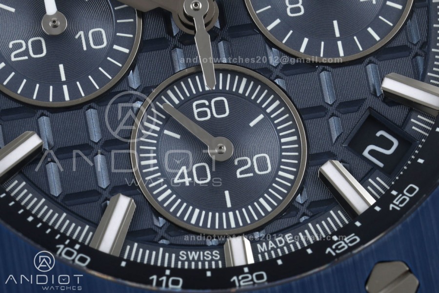 Royal Oak Offshore 43mm 26420so SS DDF 1:1 Best Edition Blue Dial on Blue Rubber Strap DD4401 Super Clone