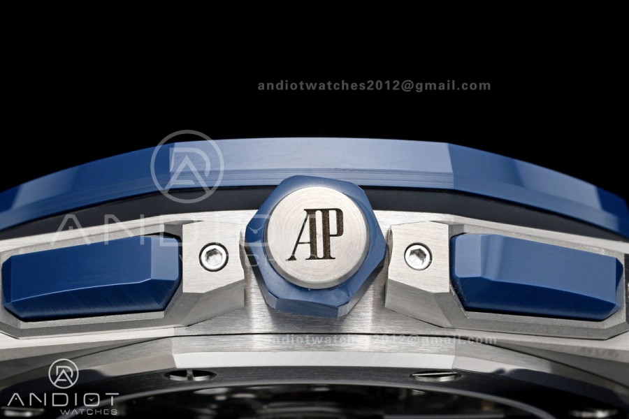 Royal Oak Offshore 43mm 26420so SS DDF 1:1 Best Edition Blue Dial on Blue Rubber Strap DD4401 Super Clone