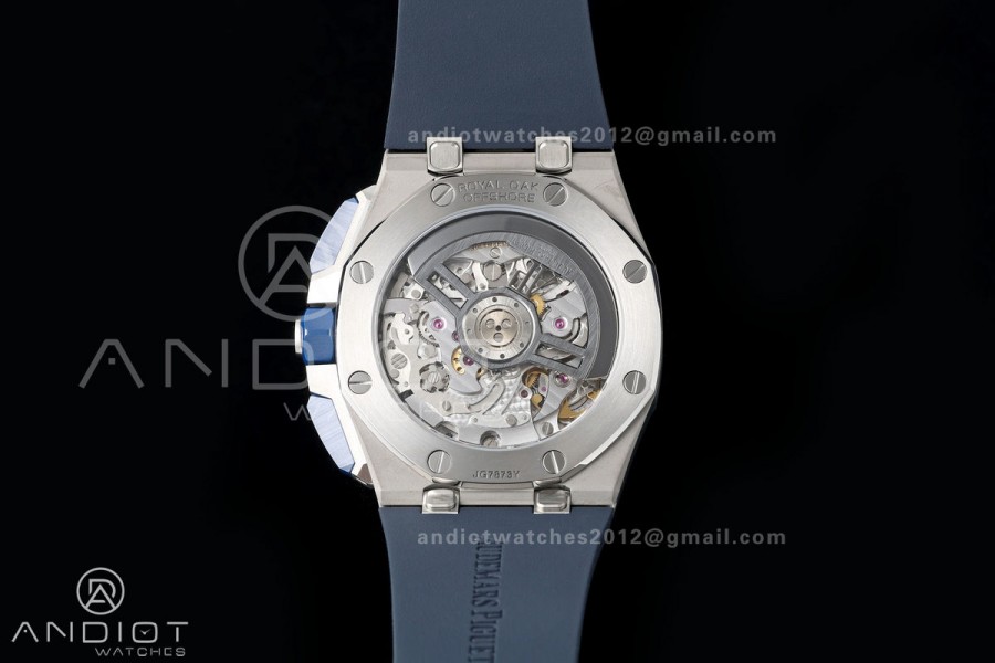 Royal Oak Offshore 43mm 26420so SS DDF 1:1 Best Edition Blue Dial on Blue Rubber Strap DD4401 Super Clone