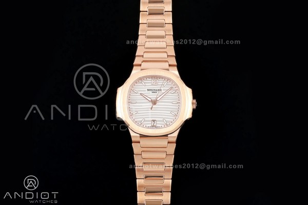 Nautilus 7118 RG Ladies DDF 1:1 Best Edition Silver Dial on RG Bracelet DD330 Super Clone