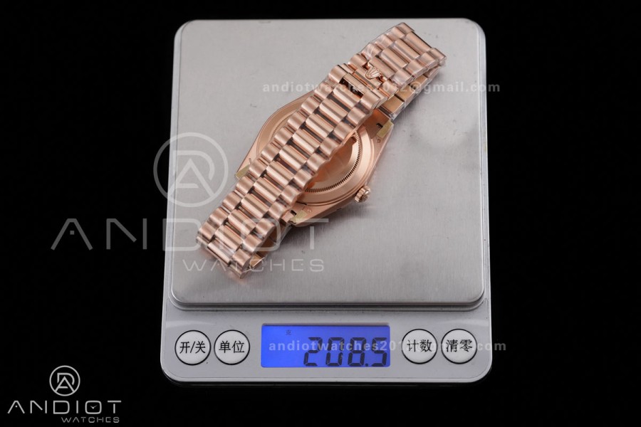 Day Date 40 RG CBDF 1:1 Best Edition RG Roman Dial on President Bracelet VR3255 (210g)