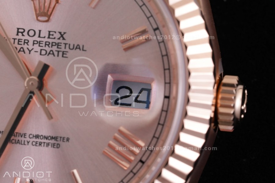 Day Date 40 RG CBDF 1:1 Best Edition RG Roman Dial on President Bracelet VR3255 (210g)