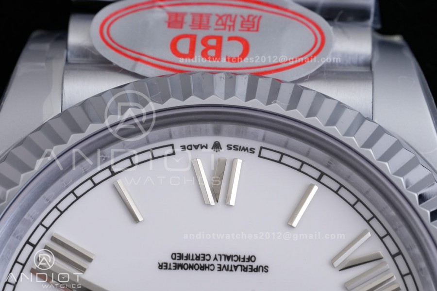 Day Date 40 SS CBDF 1:1 Best Edition White Roman Dial on President Bracelet VR3255 (210g)