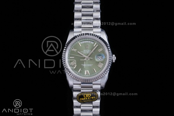 Day Date 40 SS CBDF 1:1 Best Edition Green Roman D...