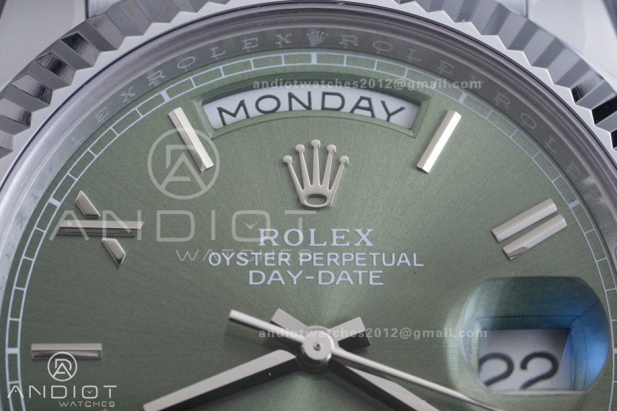 Day Date 40 SS CBDF 1:1 Best Edition Green Roman Dial on President Bracelet VR3255 (210g)