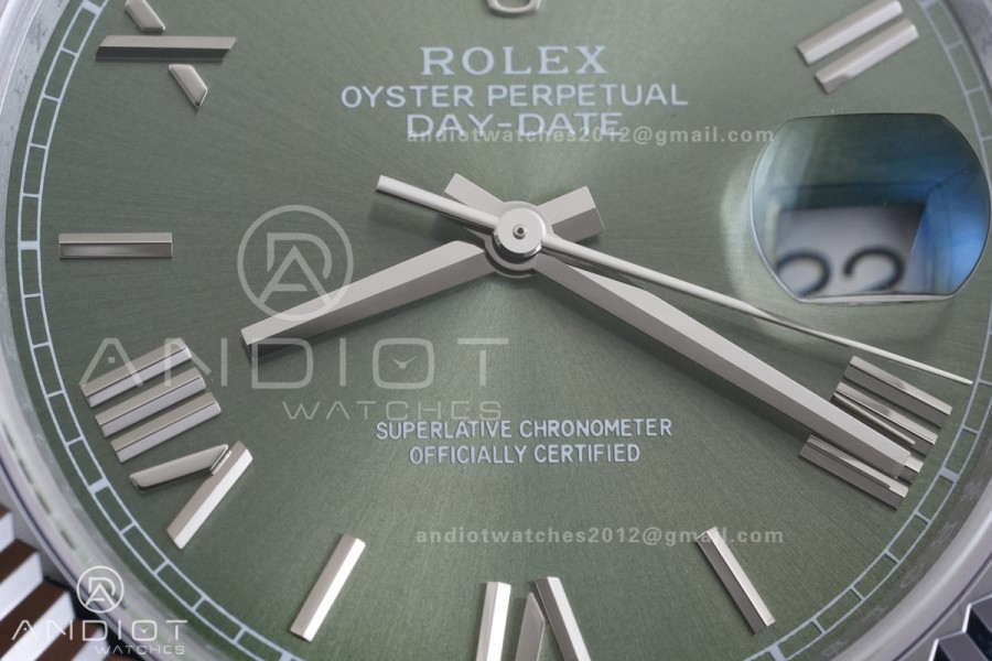 Day Date 40 SS CBDF 1:1 Best Edition Green Roman Dial on President Bracelet VR3255 (210g)