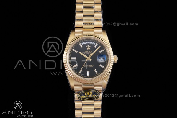 Day Date 40 YG CBDF 1:1 Best Edition Black Crystal...