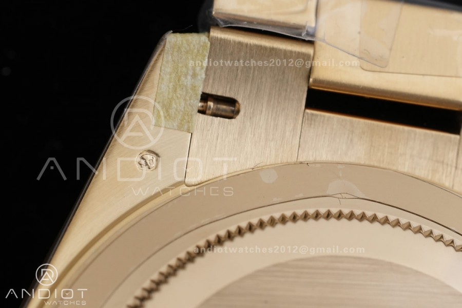 Day Date 40 YG CBDF 1:1 Best Edition Black Crystal Dial on President Bracelet VR3255 (210g)