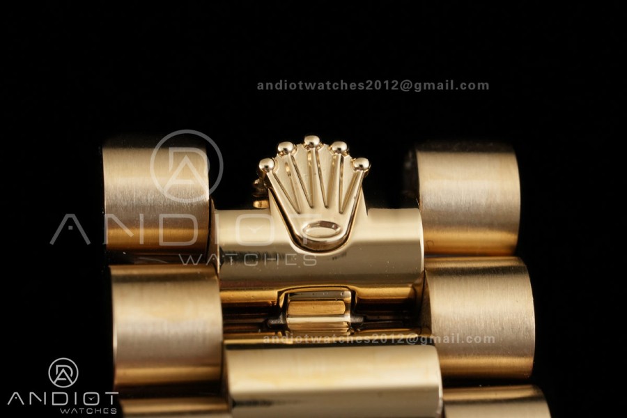 Day Date 40 YG CBDF 1:1 Best Edition Black Crystal Dial on President Bracelet VR3255 (210g)